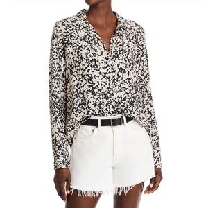 Bella Dahl Black and Tan Long Sleeve Blouse size XS